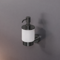 Дозатор для жидкого мыла ROUND, оружейная сталь, LUX-RND310-GM