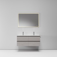 Тумба с раковиной FEEL FREE LOFT, 120x45x53, 4 ящика, двойная керамическая раковина, светлый дуб, ST-Y5L21252-LACE1252-BMLO
