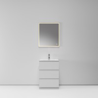 Тумба напольная с раковиной FEEL FREE LOFT, 60x45x86, 3 ящика, керамическая раковина, белый матовый, ST-Y9L365-LACE065-WM