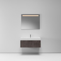Тумба с раковиной NORMAL, 100x45x46, темное дерево, ST-B3L1104-BA992-SIP