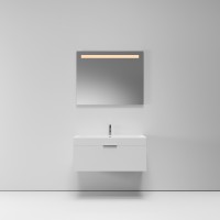 Тумба с раковиной NORMAL, 100x45x46, белый глянцевый, ST-B3L1104-BA001-SIP