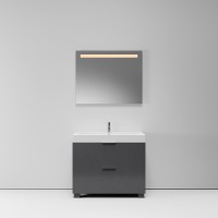 Тумба с раковиной NORMAL, 100x45x87, темно-серый глянец, ST-B7L2104-BA004-SIP