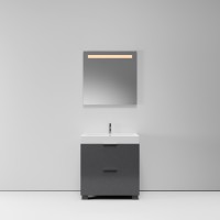 Тумба с раковиной NORMAL, 80x45x87, темно-серый глянцевый, ST-B7L284-BA004-SIP