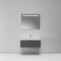 Тумба с раковиной NORMAL, 100x45x46, темно-серый матовый, ST-B3L1104-BA008-SIP