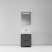 Тумба с раковиной NORMAL, 60x45x87, темно-серый матовый, ST-B7L264-BA008-SIP