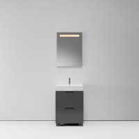 Тумба с раковиной NORMAL, 60x45x87, темно-серый глянцевый, ST-B7L264-BA004-SIP