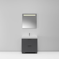 Тумба с раковиной NORMAL, 80x45x87, темно-серый матовый, ST-B7L284-BA008-SIP
