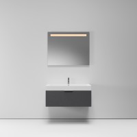 Тумба с раковиной NORMAL, 100x45x46, темно-серый глянцевый, ST-B3L1104-BA004-SIP