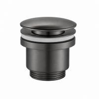 SWIRL Донный клапан ¾” click-clack, матовая оружейная сталь, ST-SWIRL02-GM