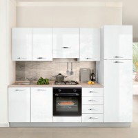 Кухонный комплект Eva, 7 предметов, правый разворот, глянцевый белый, AEVA25502DX