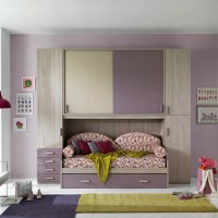 Комплект мебели для детской Mickey, цвет вяз - серо - бежевый - сиреневый, XMICKE30024