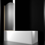 Шторка на ванну JUWEL, 80x150, левая, профиль золото, стекло с декором, LUX-JUWE..