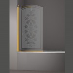 Шторка на ванну JUWEL, 80x150, левая, профиль золото, стекло с декором, LUX-JUWE..