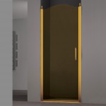 Душевая дверь в нишу SCHICK, 80x207, левая, профиль золото, стекло тонированное,..