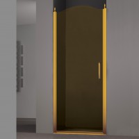 Душевая дверь в нишу SCHICK, 80x207, левая, профиль золото, стекло тонированное, LUX-SCHI08-LTOGL