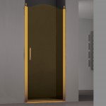 Душевая дверь в нишу SCHICK, 80x207, правая, профиль золото, стекло тонированное..