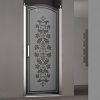 Душевая дверь в нишу SCHICK, 90x207, правая, профиль хром, стекло с декором, LUX-SCHI09-RD1CR