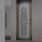 Душевая дверь в нишу SCHICK, 90x207, левая, профиль бронза, стекло с декором, LU..