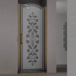 Душевая дверь в нишу SCHICK, 80x207, правая, профиль бронза, стекло с декором, L..