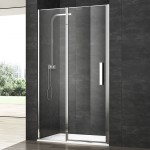 Душевая дверь в нишу VERA VRP4, 100x200, левая, профиль блестящее серебро, стекл..
