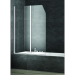 Шторка на ванну VERA VRS2, 109x145, левая, профиль блестящее серебро, стекло про..