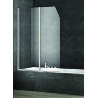Шторка на ванну VERA VRS2, 109x145, левая, профиль блестящее серебро, стекло прозрачное, VRS2IS10830TR