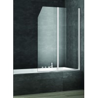 Шторка на ванну VERA VRS2, 109x145, правая, профиль блестящее серебро, стекло прозрачное, VRS2ID10830TR