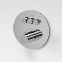 THERMO ROUND Термостат с запорным вентилем и механич. переключателем на 3 потребителя (в компл. встраиваемая часть), хром, ST-THERM07103-CR