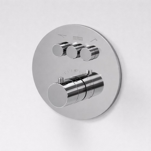 THERMO ROUND Термостат с запорным вентилем и механич. переключателем, хром, ST-THERM07103-CR
