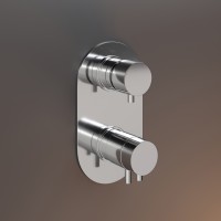 Термостат THERMO ROUND, на 2 потребителя, со встраиваемой частью, комплект, хром, ST-THERM206D2-CR
