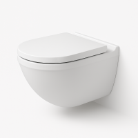 Унитаз подвесной SYNC, 54x36x34 безободковый с сиденьем с микролифтом, белый/хром, SD-SY32078R-CR