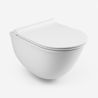 Унитаз подвесной CURL, 51,5x36,5x36, с сиденьем с микролифтом, белый/хром, SW-CU38057-CR