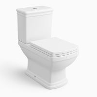 Унитаз-компакт HERITAGE, с бачком и сиденьем микролифт, белый/хром, SW-HE30051-CR