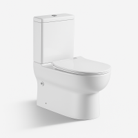Унитаз-компакт PEBBLE, с сиденьем с микролифтом, белый/хром, SW-PB18084-CR