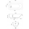 CRONO EDGE Встраиваемая ванна 1700х750х600 с овальной чашей, регулируемые ножки, белый глянцевый BT-CRNEG-17075-NOF-WG