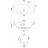 CRONO SYMMETRY EDGE Встраиваемая ванна 1700х750х600 с овальной чашей, регулируемые ножки, донный клапан "Up&Down" белый, сифон, интегрированный слив-перелив по центру, белый матовый BT-CRNSYMEG-17075-OF-WM
