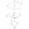 DROP SYMMETRY EDGE Встраиваемая ванна 1800х800х600 с прямоугольной чашей, регулируемые ножки, белый матовый BT-DRPSYMEG-18080-NOF-WM