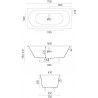 CRONO SYMMETRY EDGE Встраиваемая ванна 1700х750х600 с овальной чашей, регулируемые ножки, белый матовый BT-CRNSYMEG-17075-NOF-WM CRONO SYMMETRY EDGE Встраиваемая ванна 1700х750х600 с овальной чашей, регулируемые ножки, белый матовый BT-CRNSYMEG-17075-NOF-WM