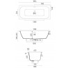 DROP SYMMETRY EDGE Встраиваемая ванна 1800х800х600 с прямоугольной чашей, регулируемые ножки, донный клапан "Up&Down" белый, сифон, интегрированный слив-перелив по центру, белый матовый BT-DRPSYMEG-18080-OF-WM