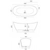 IMMERSION EDGE Отдельностоящая ванна 1700х750х690, донный клапан "Up&Down" белый, сифон, интегрированный слив-перелив, белый глянцевый BT-IMNEG-17075-OF-WG