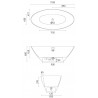 NIVIS CORE Отдельностоящая ванна 1780х855х600, донный клапан "Up&Down" белый, сифон, интегрированный слив-перелив, белый матовый BT-NVSCR-17885-OF-WM