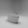 Ванна отдельностоящая ROOK, 170х78, литьевой мрамор, белая матовая/хром, ST-ROOK17078-WM