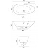 SPOON EDGE Отдельностоящая ванна 1720х820х600, донный клапан "Up&Down" белый, сифон, интегрированный слив-перелив, белый глянцевый BT-SPNEG-17282-OF-WG