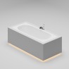 CRONO EDGE Встраиваемая ванна 1700x700x600 с овальной чашей, регулируемые ножки, донный клапан "Up&Down" белый, сифон, интегрированный слив-перелив, белый матовый BT-CRNEG-17070-OF-WM