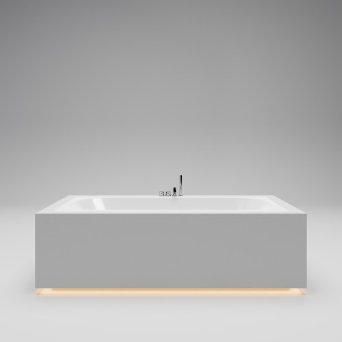 CRONO SYMMETRY EDGE Встраиваемая ванна 1800х800х600 с овальной чашей, регулируемые ножки, донный клапан "Up&Down" белый, сифон, интегрированный слив-перелив по центру, белый глянцевый BT-CRNSYMEG-18080-OF-WG