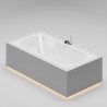 CRONO SYMMETRY EDGE Встраиваемая ванна 1900х900х600 с овальной чашей, регулируемые ножки, донный клапан "Up&Down" белый, сифон, интегрированный слив-перелив по центру, белый глянцевый BT-CRNSYMEG-19090-OF-WG