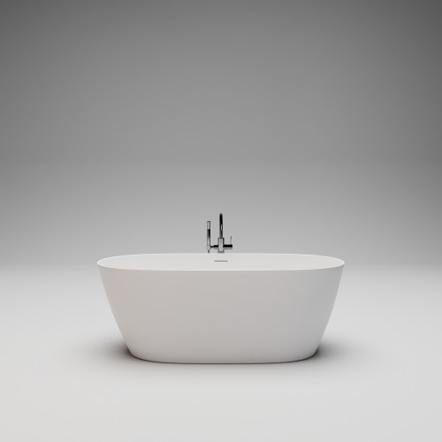 DEEP CORE Отдельностоящая ванна 1650x750x600, донный клапан "Up&Down" белый, сифон, интегрированный слив-перелив, белый матовый BT-DEPCR-16575-OF-WM