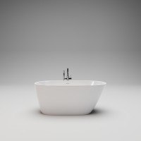 DEEP EDGE Ванна 150x75 отдельностоящая, интегрированный слив-перелив, белый глянцевый BT-DEPEG-15075-OF-WG