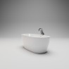 DEEP EDGE Отдельностоящая ванна 1650x750x600, донный клапан "Up&Down" белый, сифон, интегрированный слив-перелив, белый глянцевый BT-DEPEG-16575-OF-WG