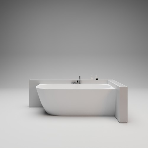 DEEP CORNER RIGHT CORE Пристенная ванна 170х85 в правый угол, интегрированный слив-перелив, белый матовый BT-DPCRCR-17085-OF-WM